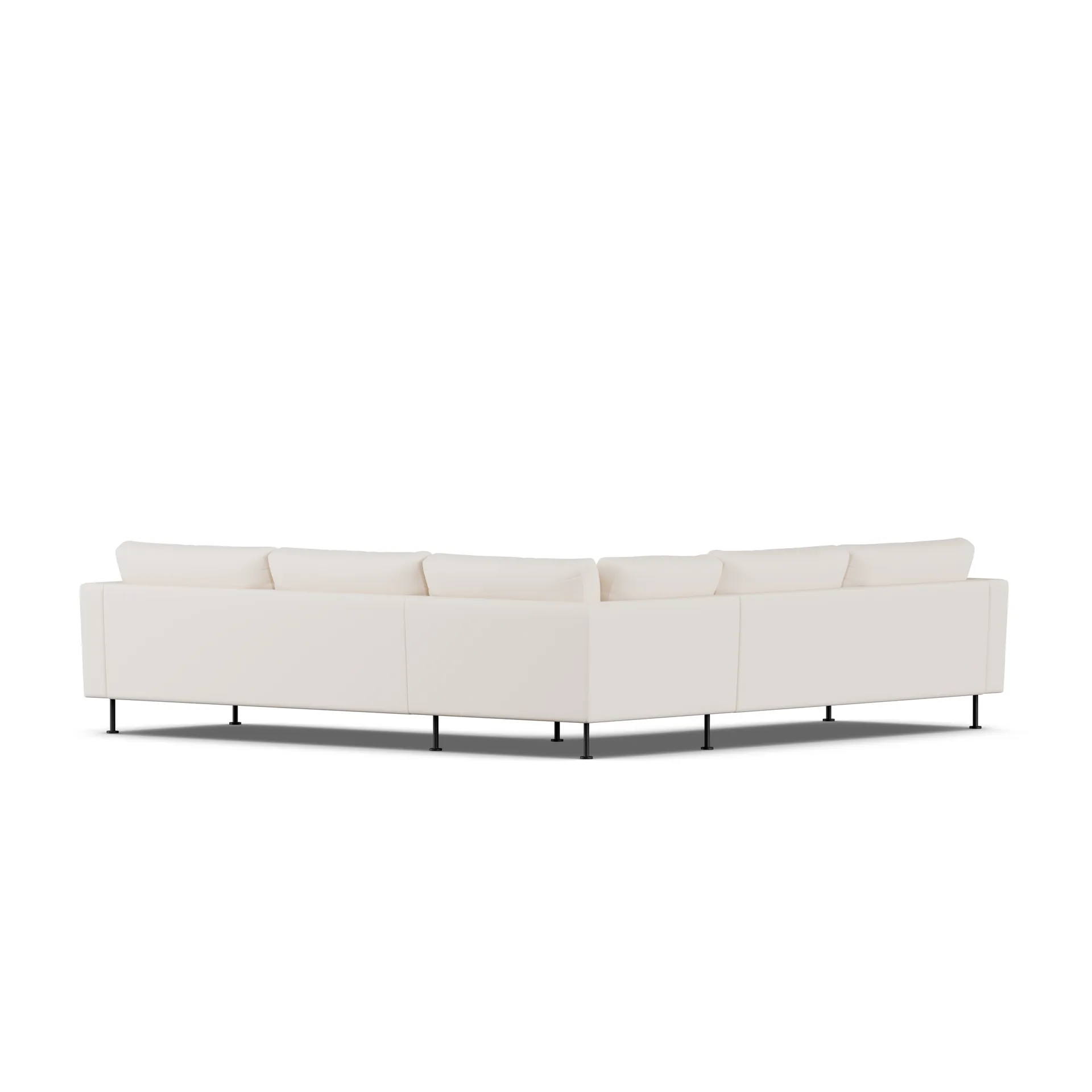 Bredhult Sofa, Caleido Beige 9600-Schwarzer Stahl, Ecksofa F 1898