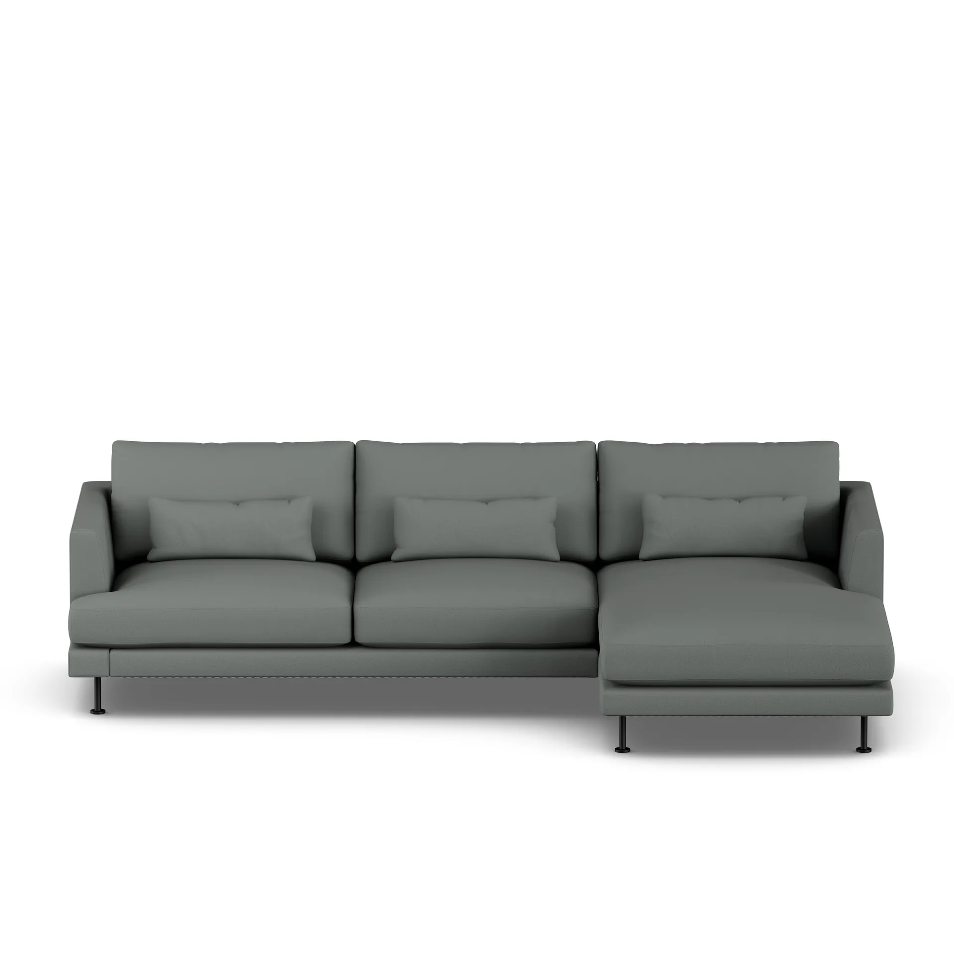 Bredhult Sofa, Caleido Grey 1240-Schwarzer Stahl, 2,5-sitzig C1 1898