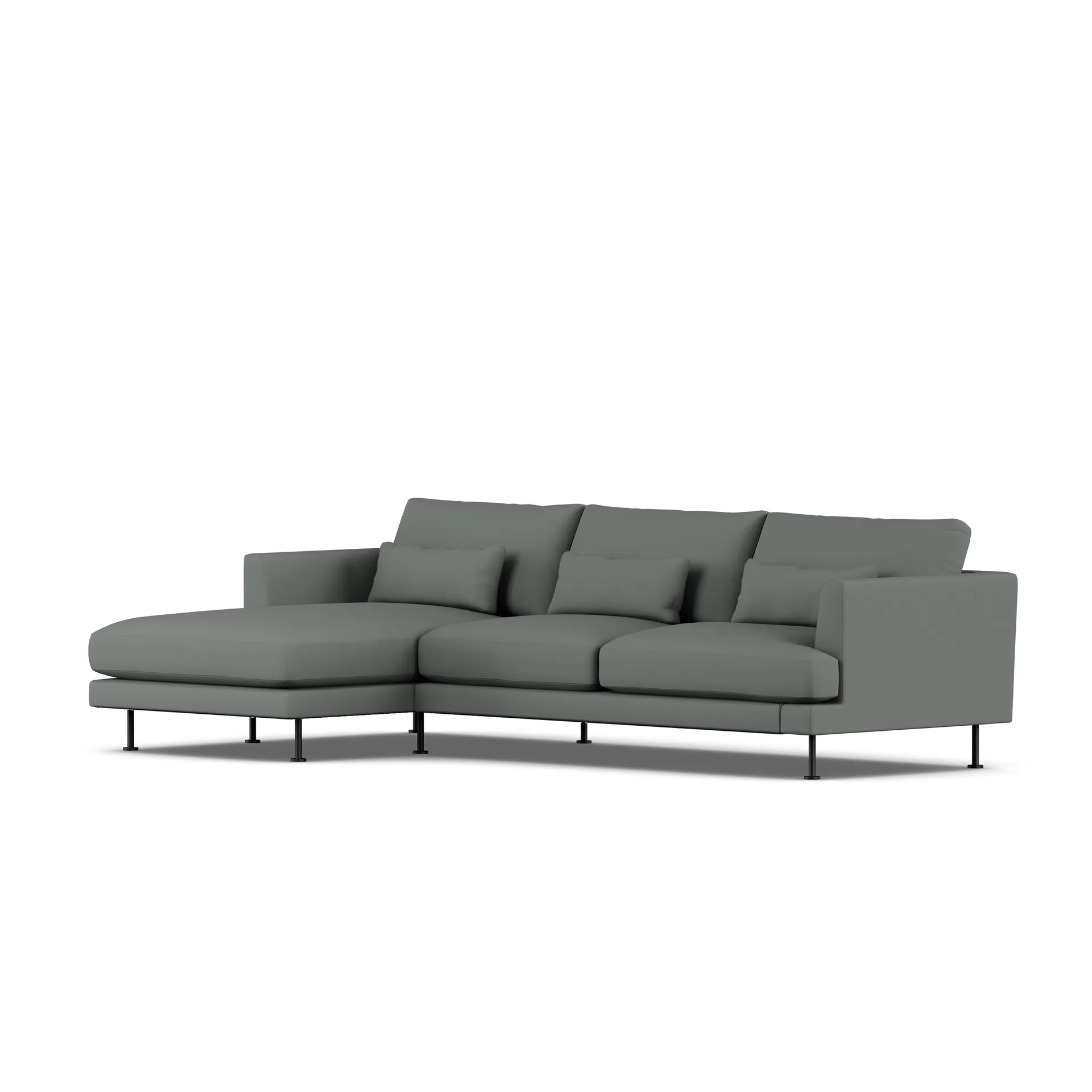 Bredhult Sofa, Caleido Grey 1240-Schwarzer Stahl, 2,5-sitzig C2 1898