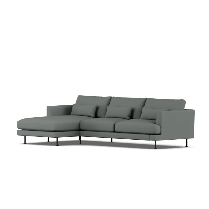 Bredhult Sofa - Caleido Grey 1240-Schwarzer Stahl, 2,5-sitzig C2 - 1898