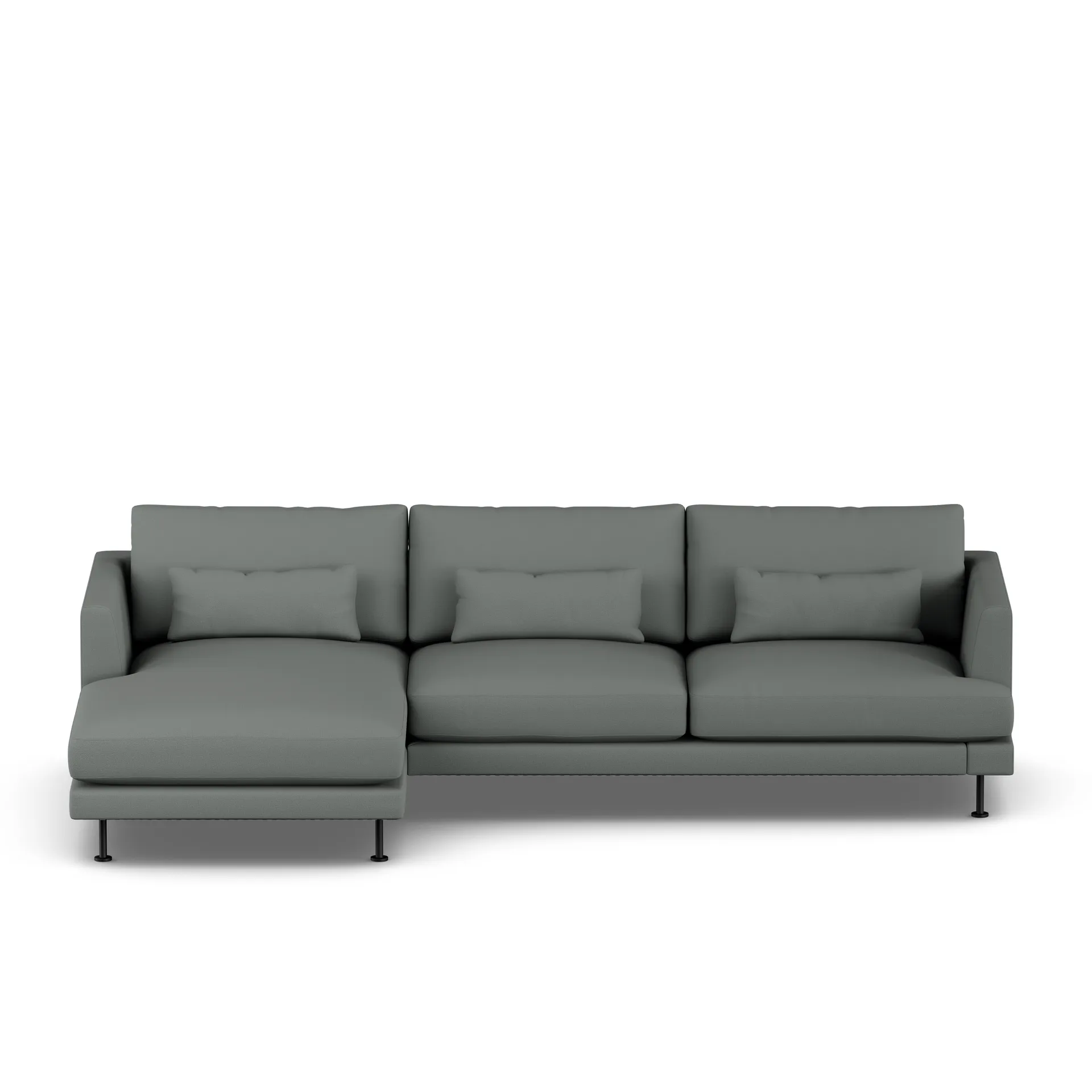 Bredhult Sofa, Caleido Grey 1240-Schwarzer Stahl, 2,5-sitzig C2 1898