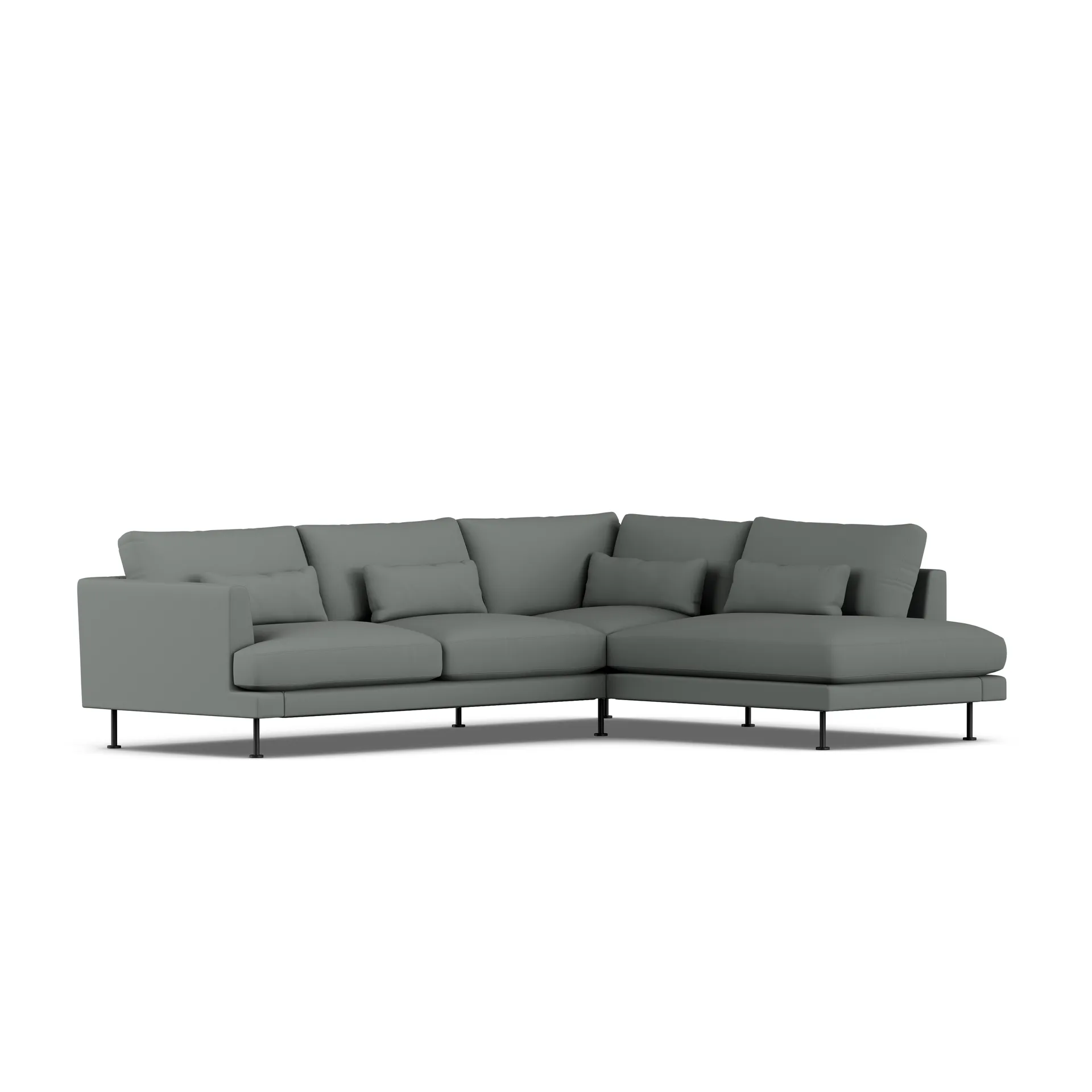Bredhult Sofa, Caleido Grey 1240-Schwarzer Stahl, 3-sitzig A1 1898