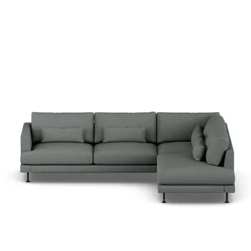 Bredhult Sofa - Caleido Grey 1240-Schwarzer Stahl, 3-sitzig A1 - 1898