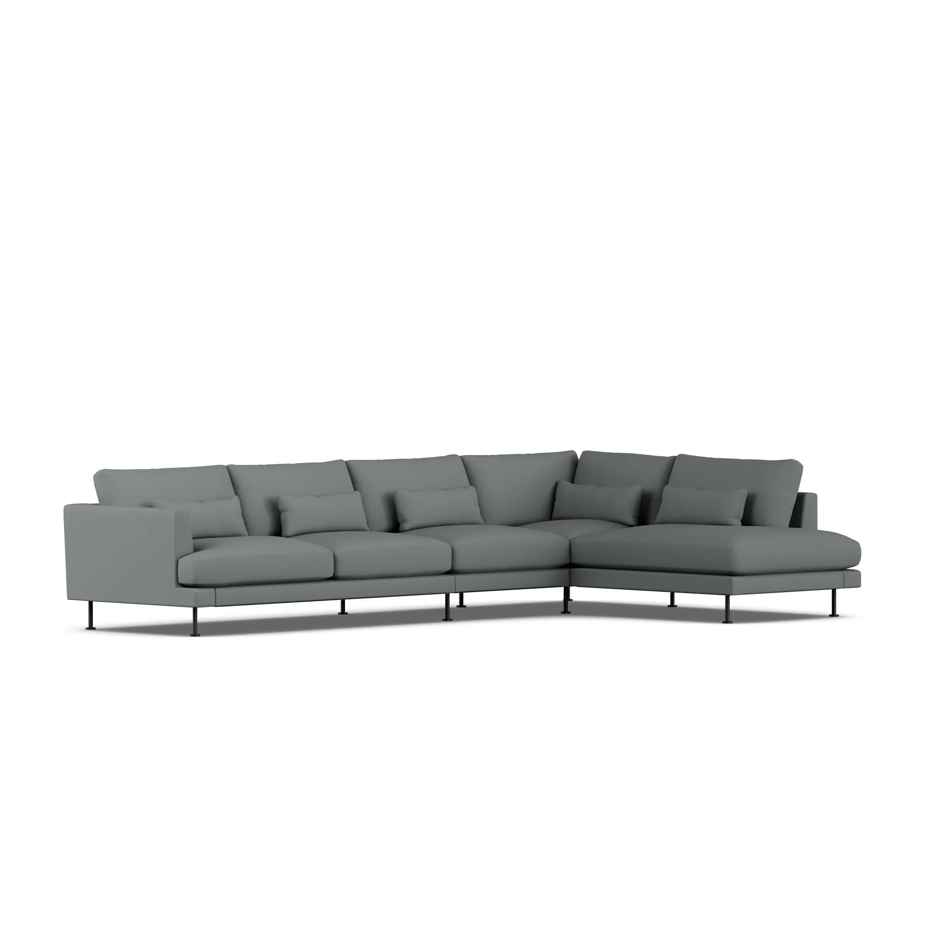 Bredhult Sofa, Caleido Grey 1240-Schwarzer Stahl, 4-sitzig B1 1898