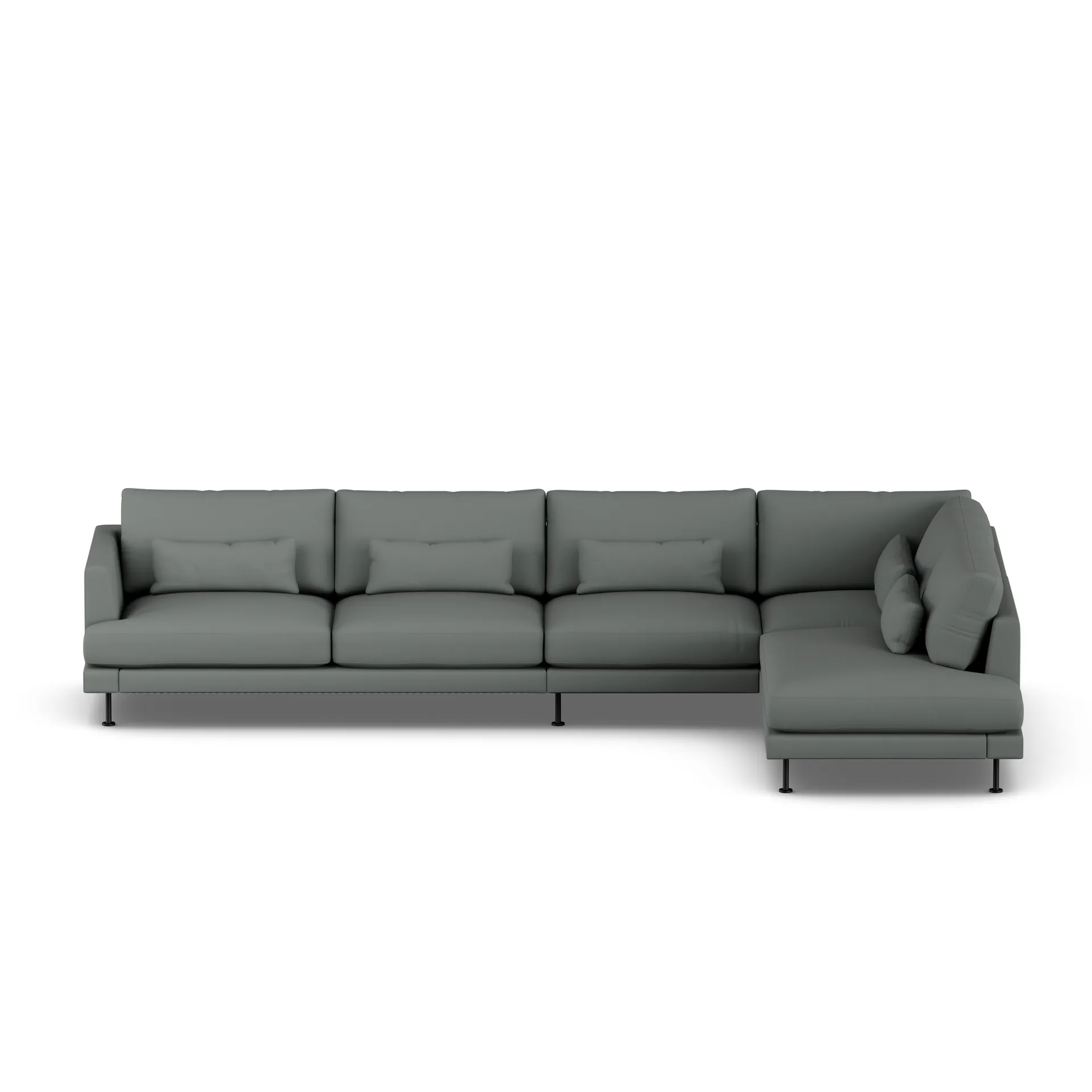 Bredhult Sofa, Caleido Grey 1240-Schwarzer Stahl, 4-sitzig B1 1898