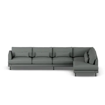 Bredhult Sofa - Caleido Grey 1240-Schwarzer Stahl, 4-sitzig B1 - 1898