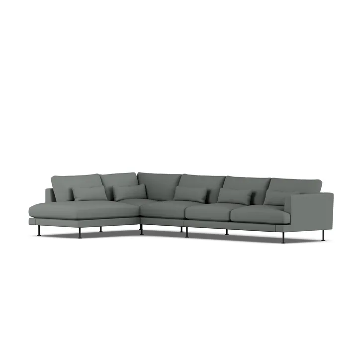 Bredhult Sofa - Caleido Grey 1240-Schwarzer Stahl, 4-sitzig B2 - 1898