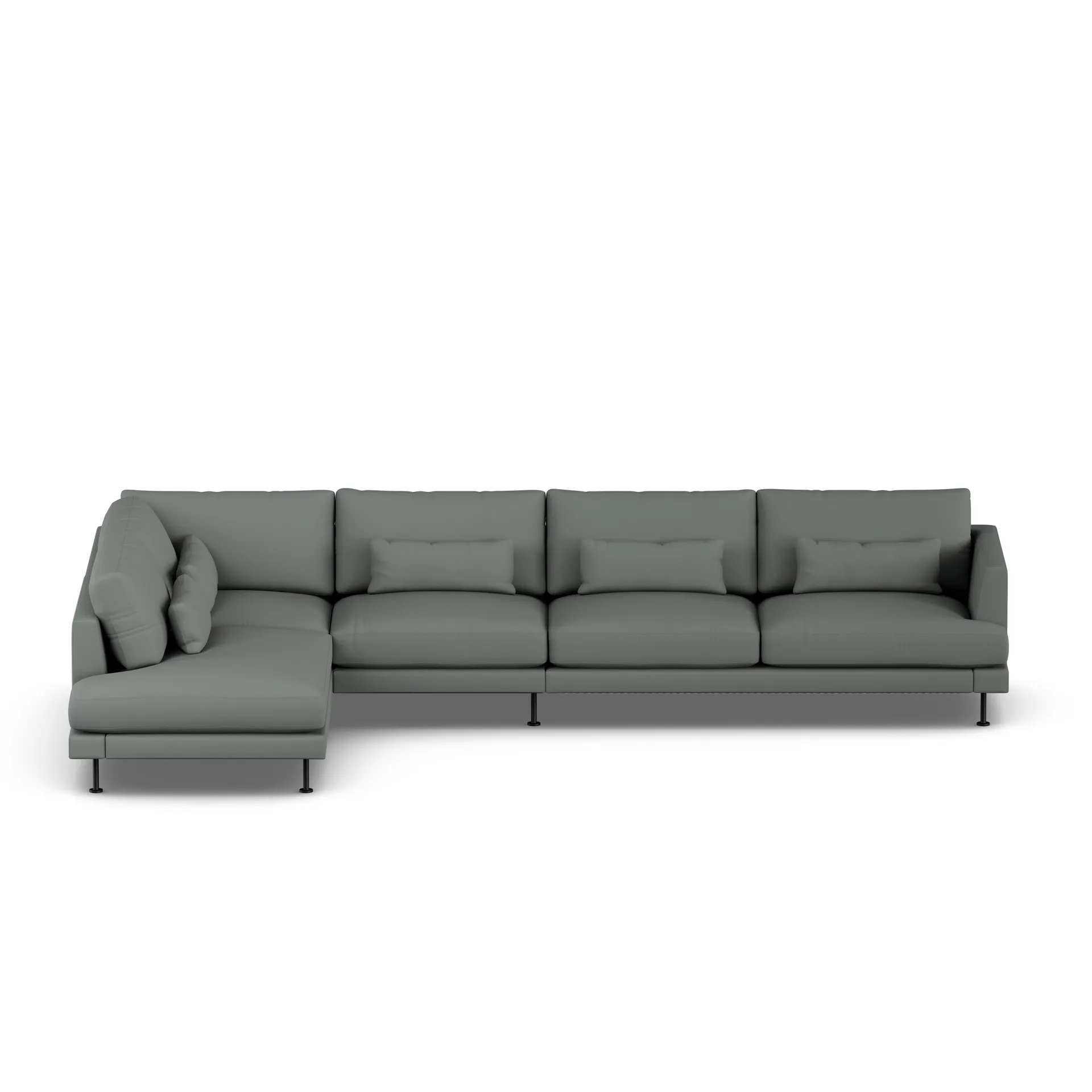 Bredhult Sofa, Caleido Grey 1240-Schwarzer Stahl, 4-sitzig B2 1898