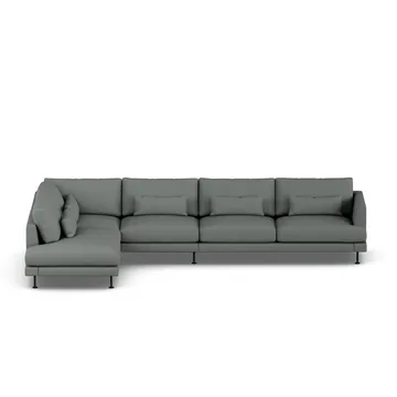 Bredhult Sofa - Caleido Grey 1240-Schwarzer Stahl, 4-sitzig B2 - 1898