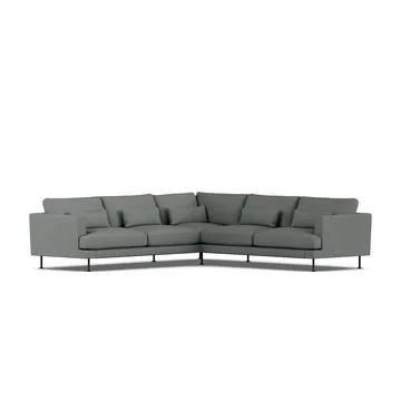 Bredhult Sofa - Caleido Grey 1240-Schwarzer Stahl, Ecksofa F - 1898