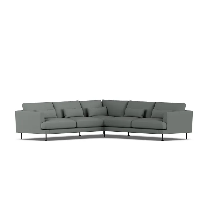 Bredhult Sofa - Caleido Grey 1240-Schwarzer Stahl, Ecksofa F - 1898