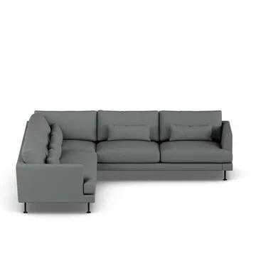 Bredhult Sofa - Caleido Grey 1240-Schwarzer Stahl, Ecksofa F - 1898