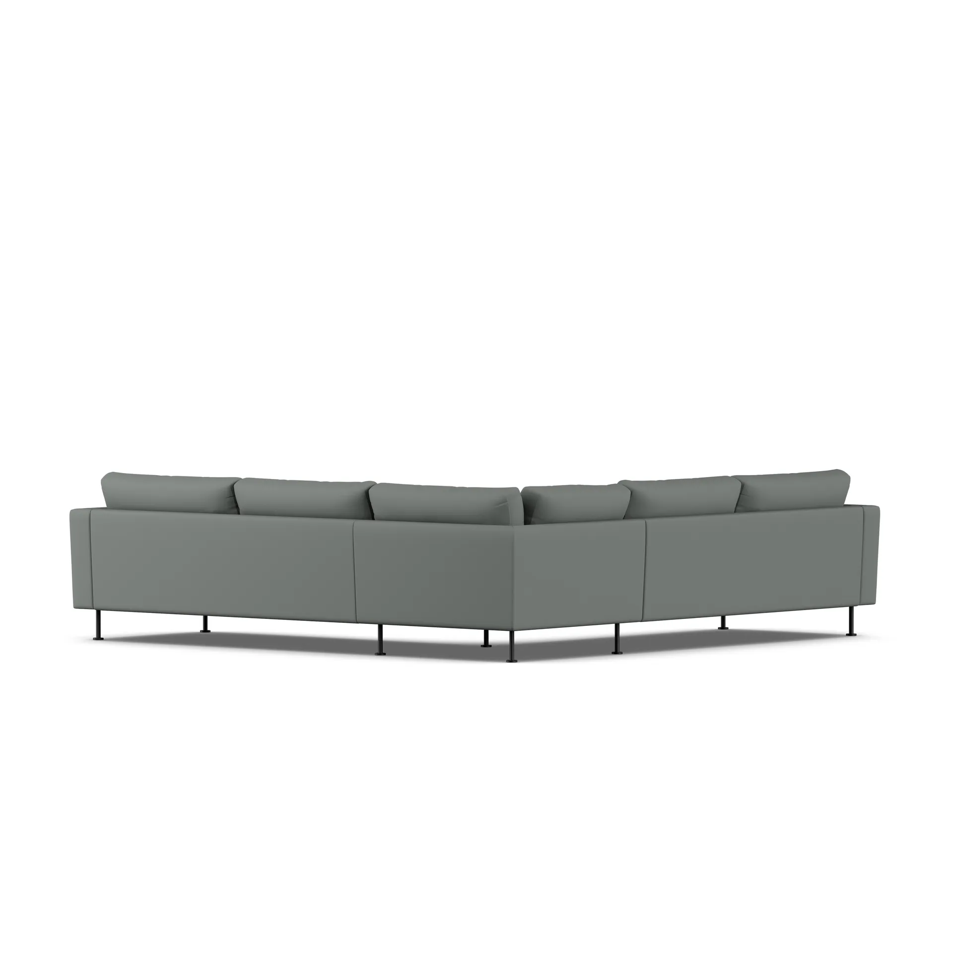 Bredhult Sofa, Caleido Grey 1240-Schwarzer Stahl, Ecksofa F 1898