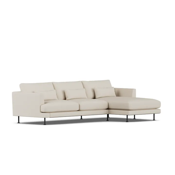 Bredhult Sofa - Jump Beige 1956-Schwarzer Stahl, 2,5-sitzig C1 - 1898