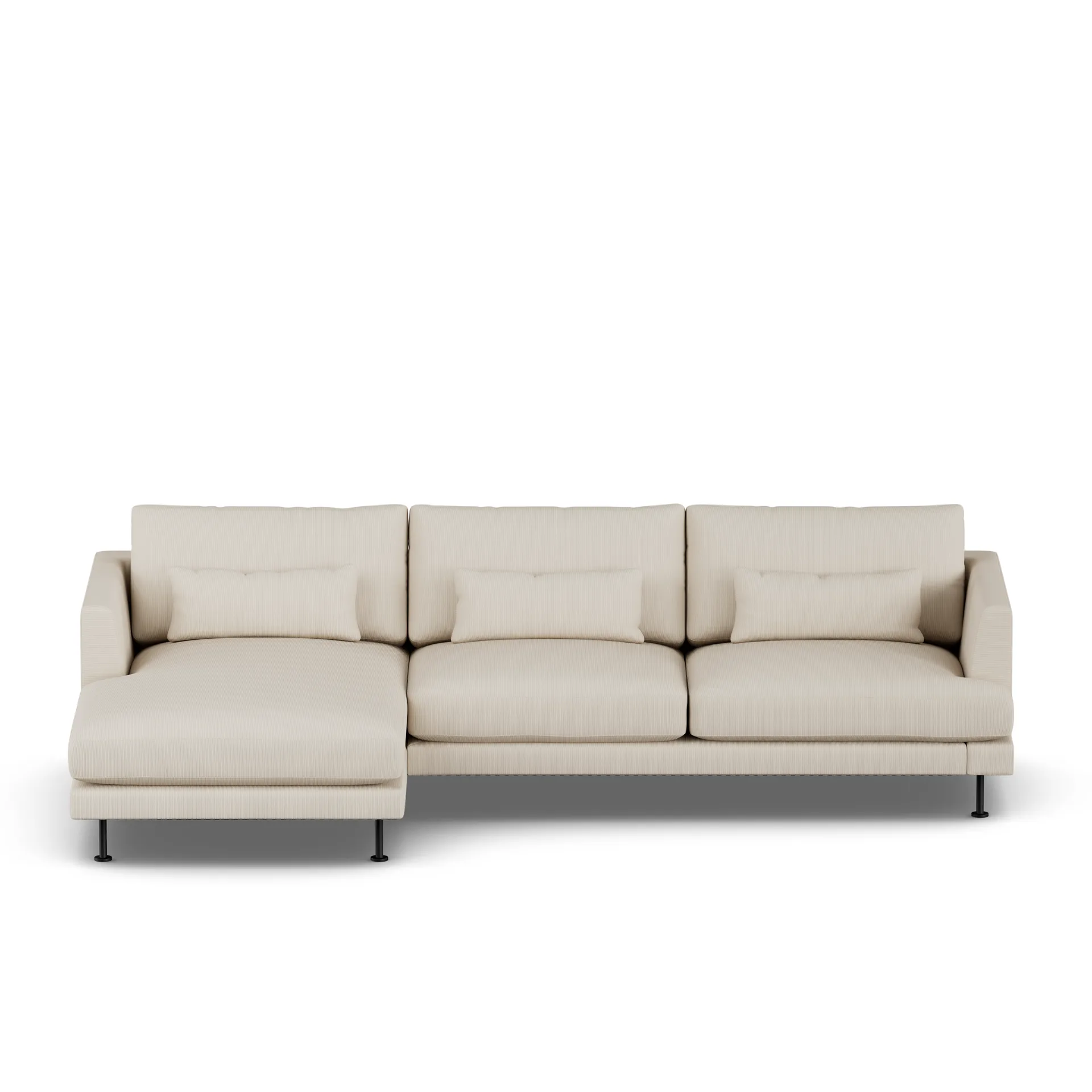Bredhult Sofa, Jump Beige 1956-Schwarzer Stahl, 2,5-sitzig C2 1898