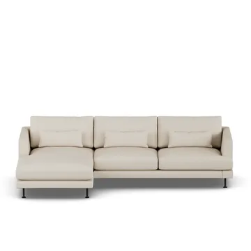 Bredhult Sofa - Jump Beige 1956-Schwarzer Stahl, 2,5-sitzig C2 - 1898