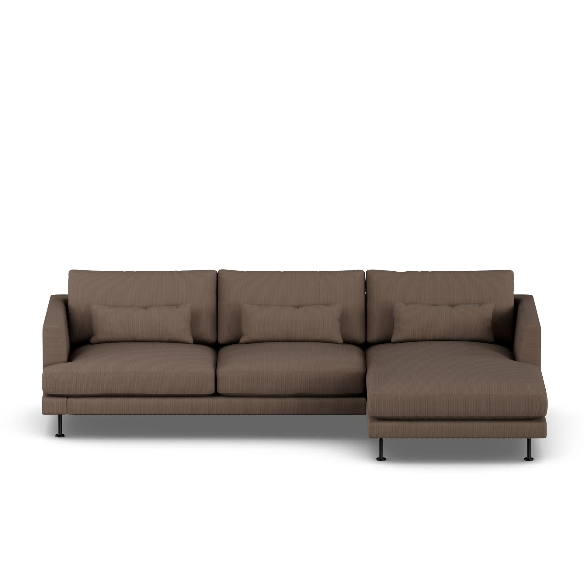 Bredhult Sofa, Jump Brown 1955-Schwarzer Stahl, 2,5-sitzig C1 1898