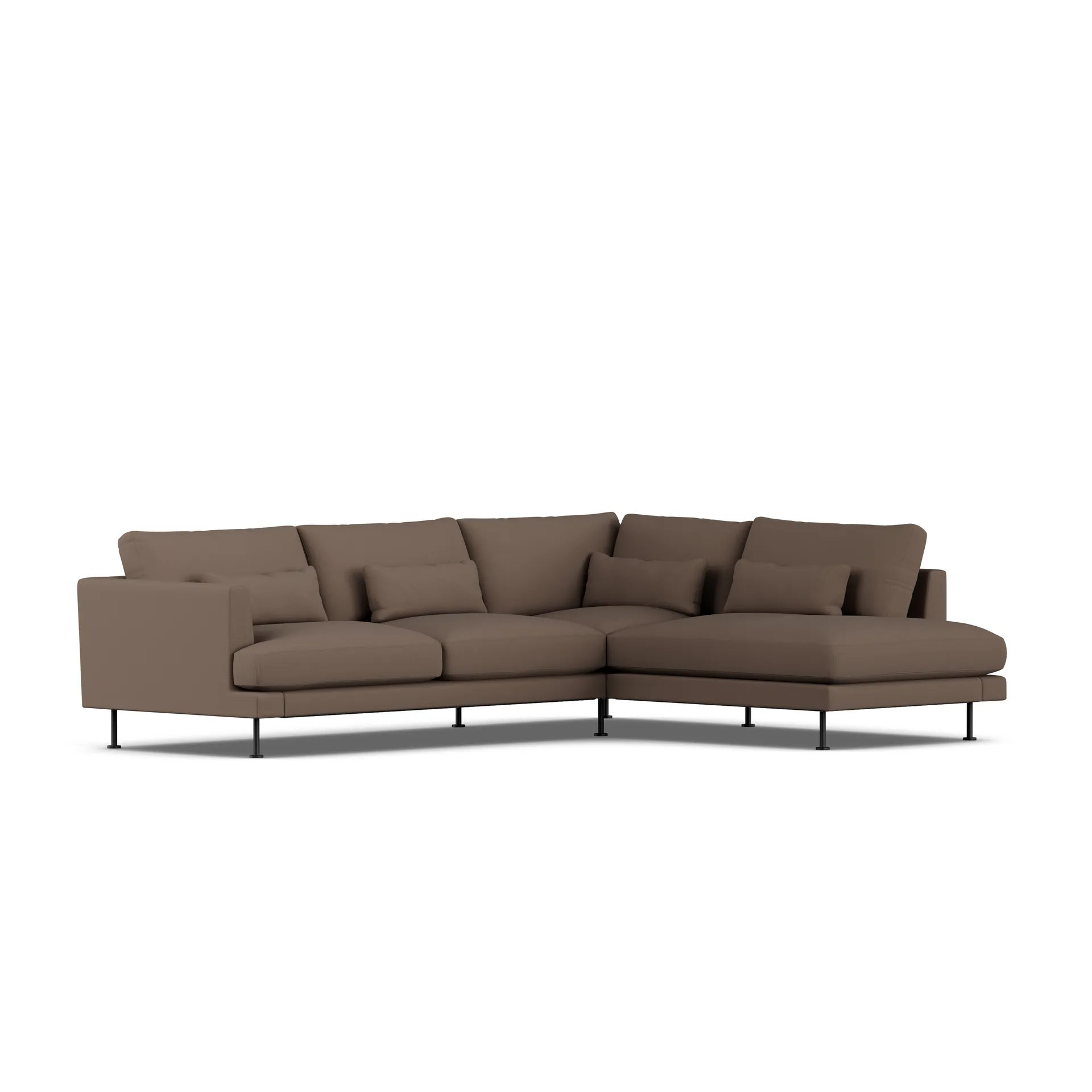 Bredhult Sofa, Jump Brown 1955-Schwarzer Stahl, 3-sitzig A1 1898