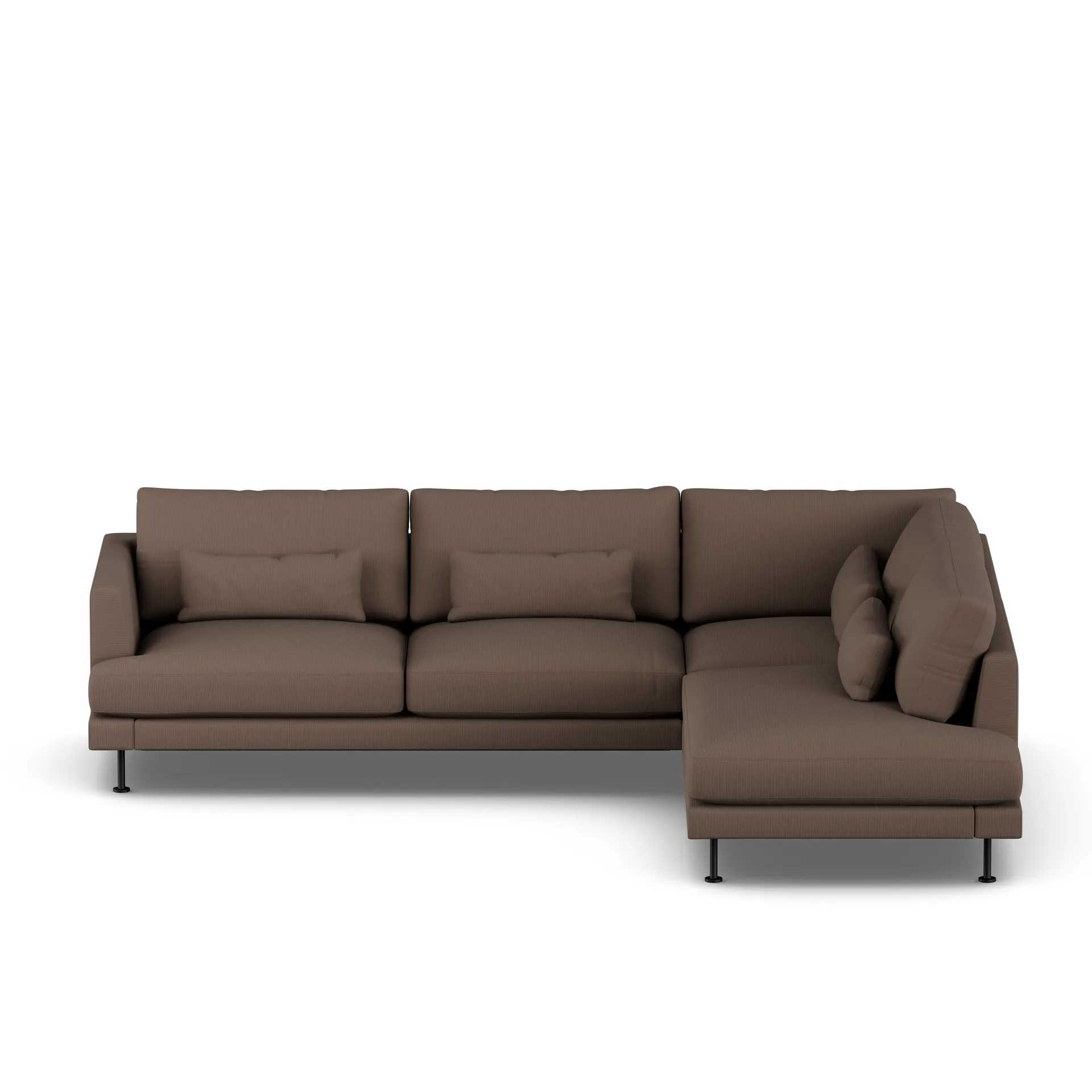 Bredhult Sofa, Jump Brown 1955-Schwarzer Stahl, 3-sitzig A1 1898