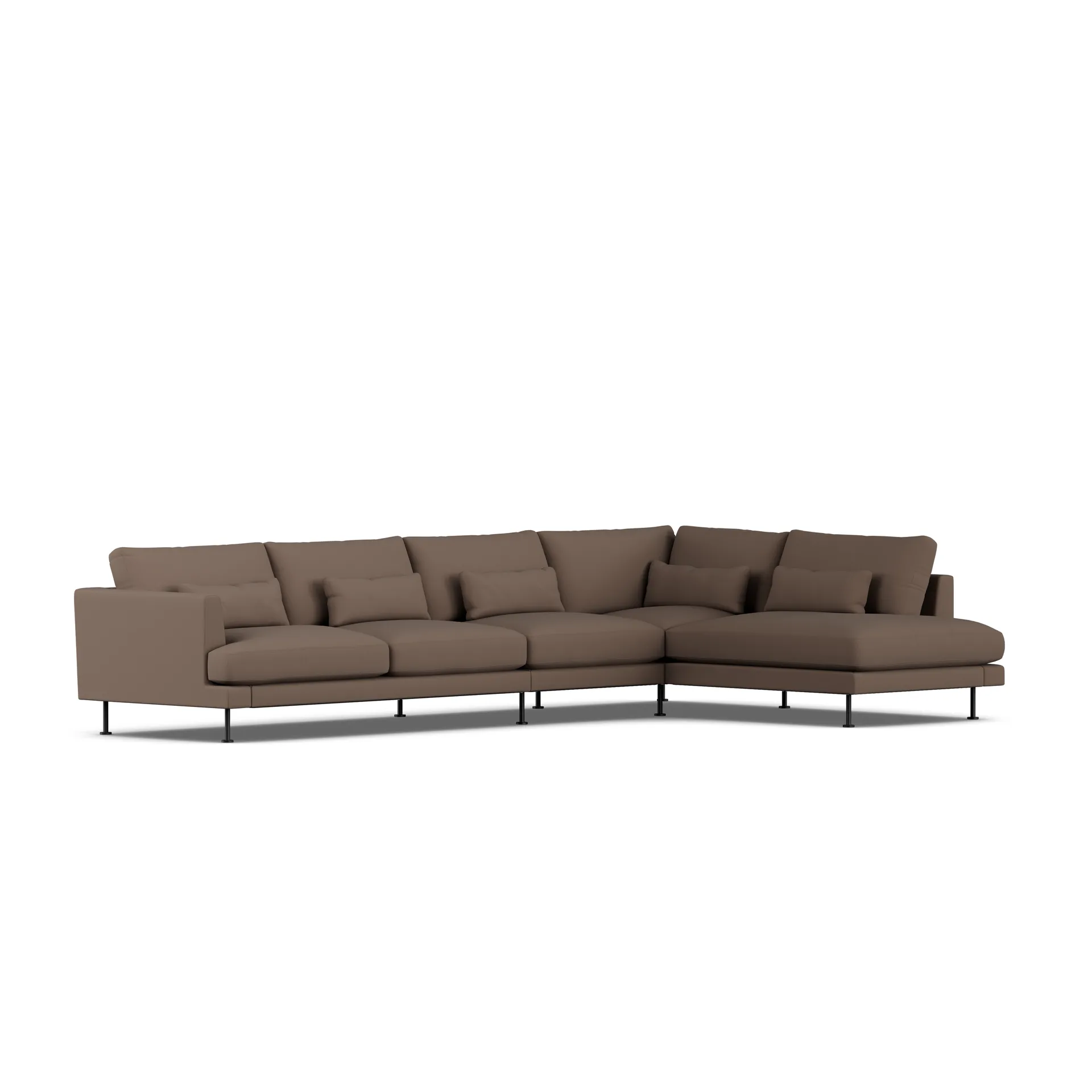 Bredhult Sofa, Jump Brown 1955-Schwarzer Stahl, 4-sitzig B1 1898