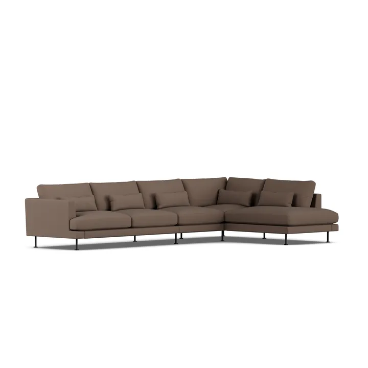 Bredhult Sofa - Jump Brown 1955-Schwarzer Stahl, 4-sitzig B1 - 1898