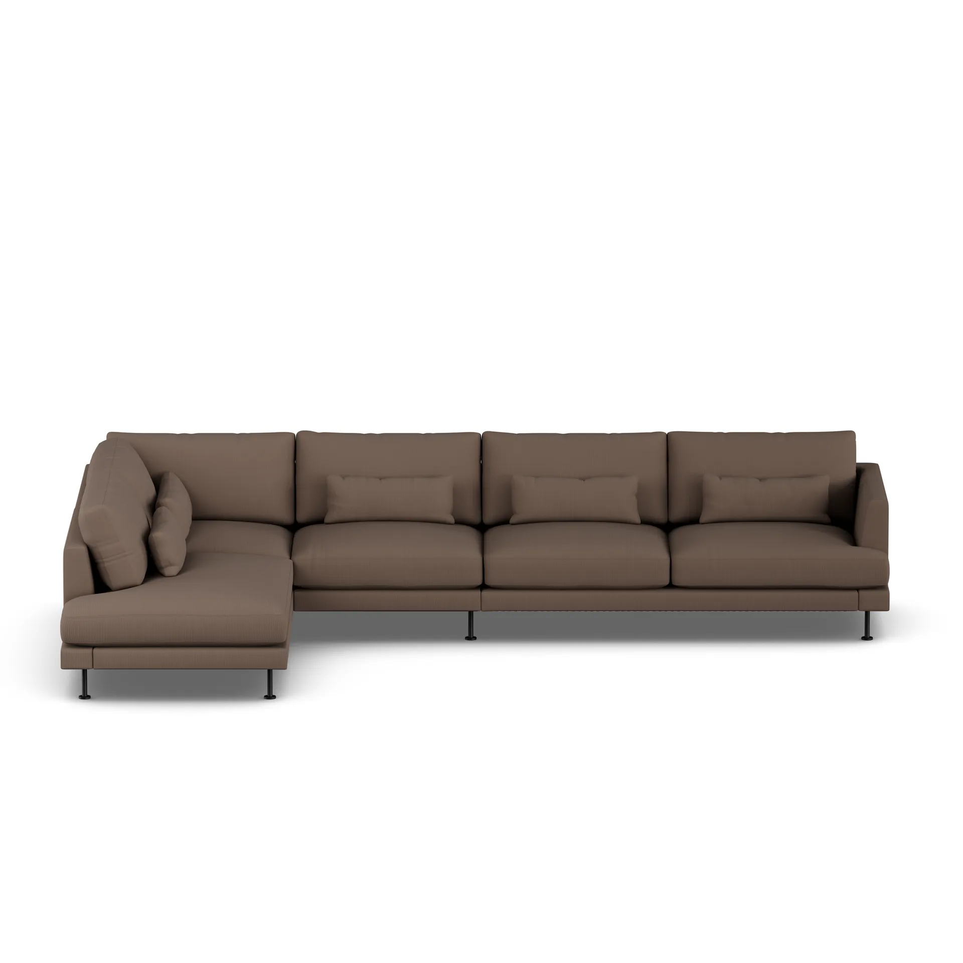 Bredhult Sofa, Jump Brown 1955-Schwarzer Stahl, 4-sitzig B2 1898