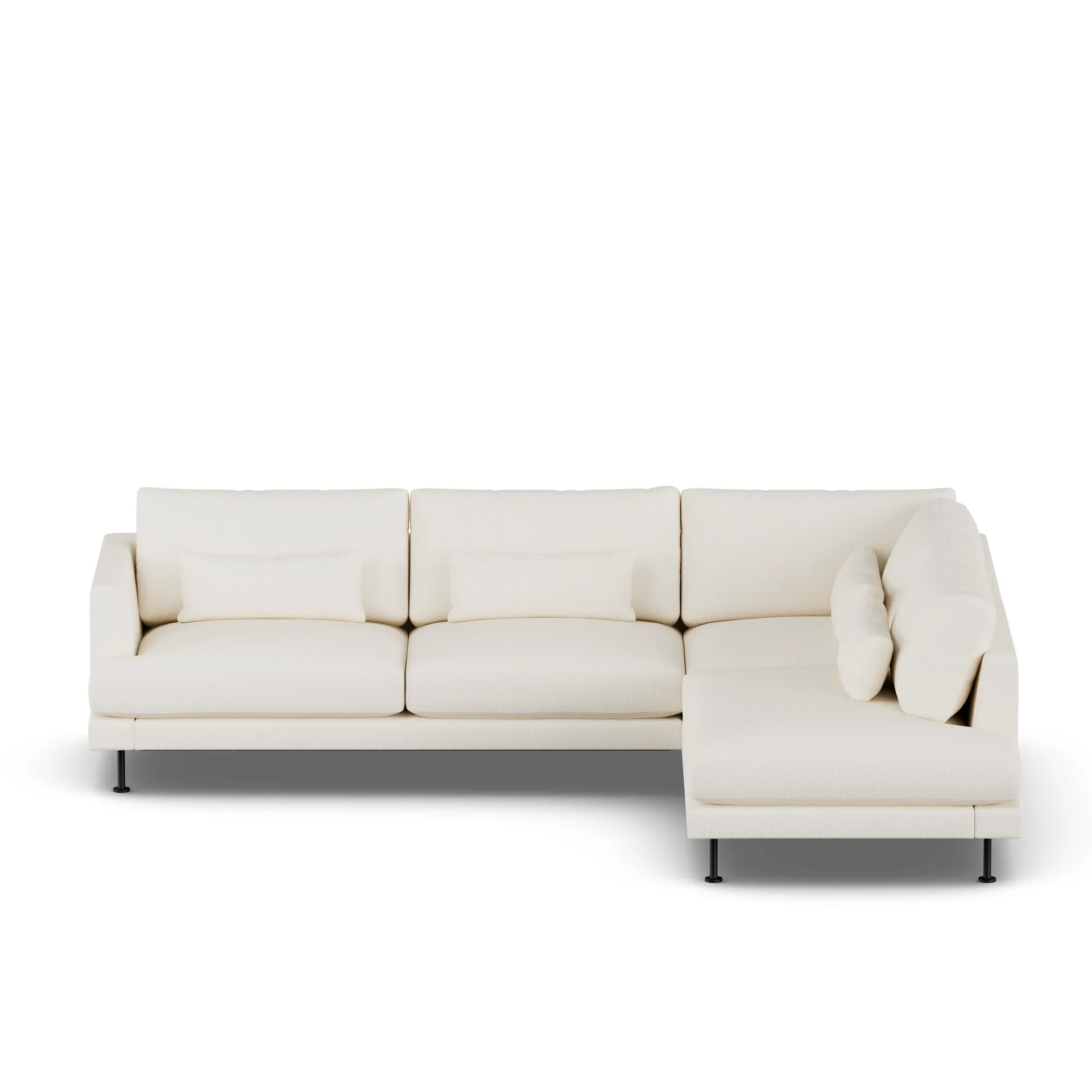 Bredhult Sofa, Jump Off White 1954-Schwarzer Stahl, 3-sitzig A1 1898