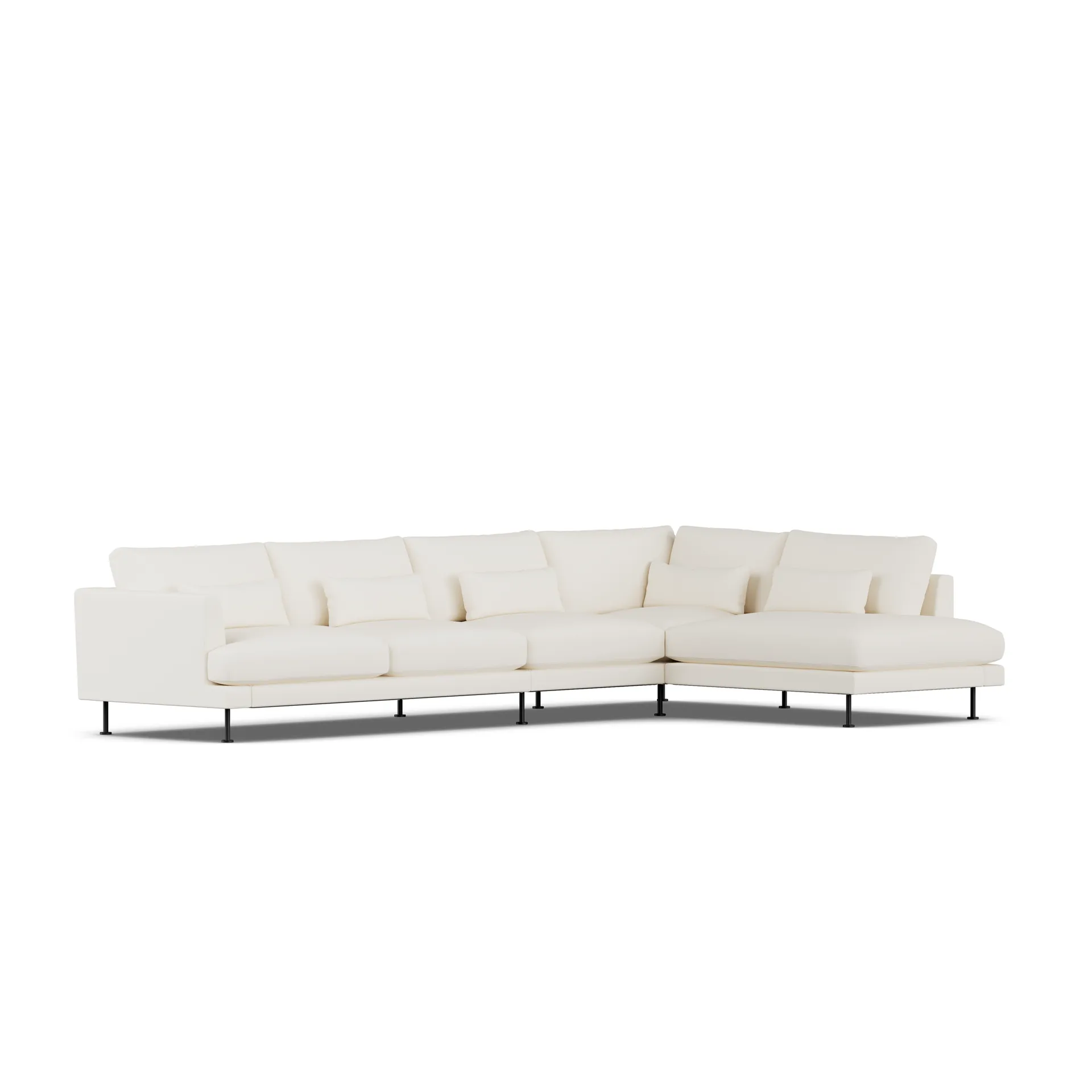 Bredhult Sofa, Jump Off White 1954-Schwarzer Stahl, 4-sitzig B1 1898