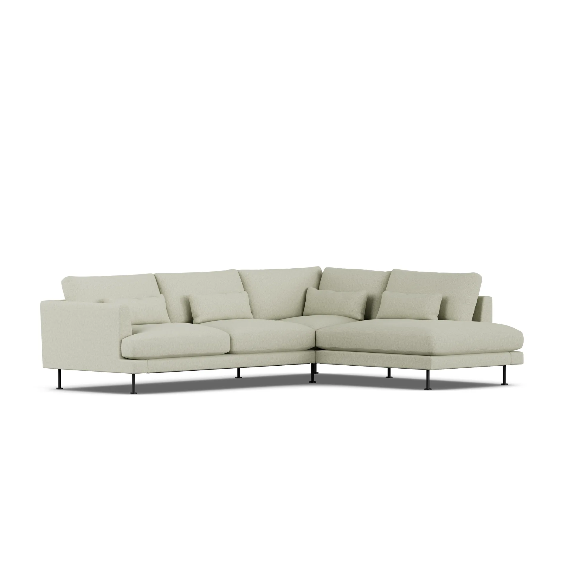 Bredhult Sofa, Luiza Beige 3981-Schwarzer Stahl, 3-sitzig A1 1898