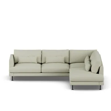Bredhult Sofa - Luiza Beige 3981-Schwarzer Stahl, 3-sitzig A1 - 1898