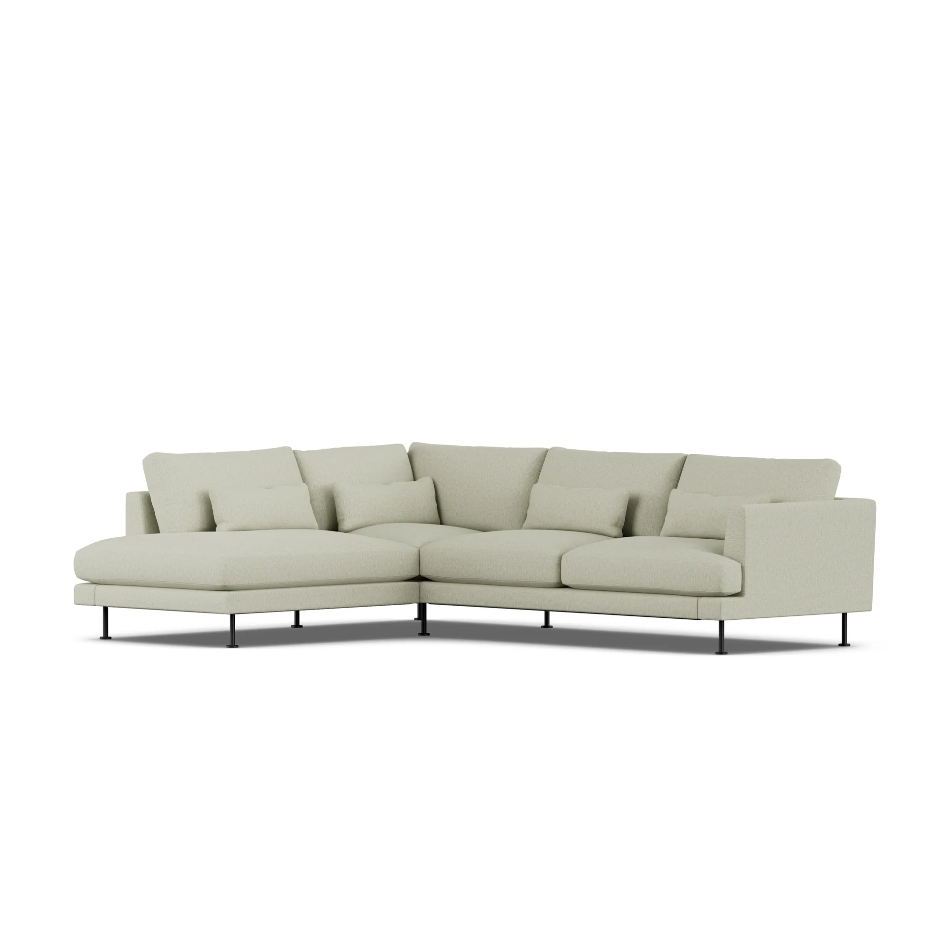 Bredhult Sofa, Luiza Beige 3981-Schwarzer Stahl, 3-sitzig A2 1898