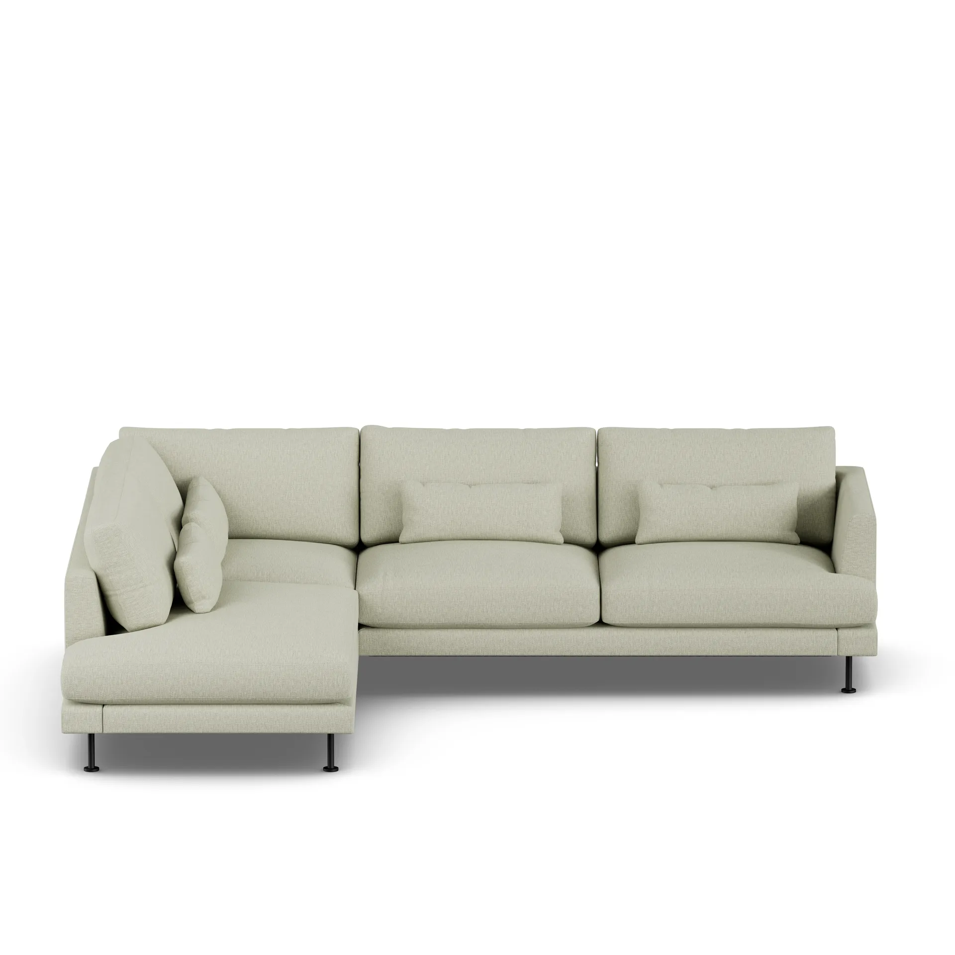 Bredhult Sofa, Luiza Beige 3981-Schwarzer Stahl, 3-sitzig A2 1898