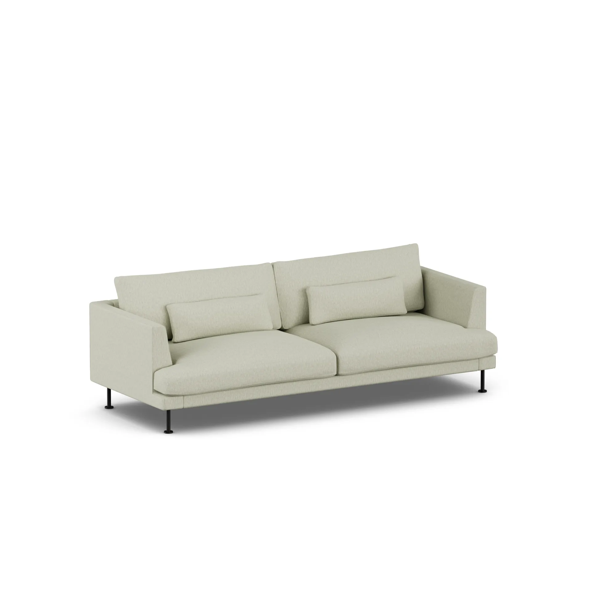 Bredhult Sofa, Luiza Beige 3981-Schwarzer Stahl, 3-sitzig 1898