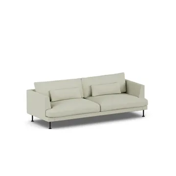 Bredhult Sofa - Luiza Beige 3981-Schwarzer Stahl, 3-sitzig - 1898