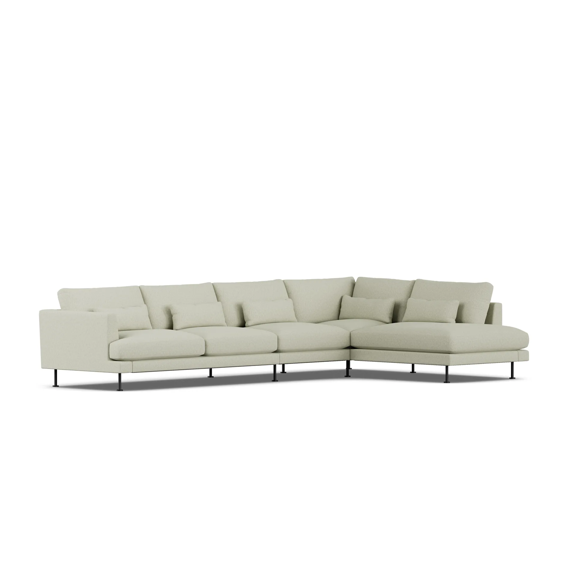 Bredhult Sofa, Luiza Beige 3981-Schwarzer Stahl, 4-sitzig B1 1898