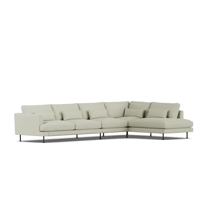Bredhult Sofa - Luiza Beige 3981-Schwarzer Stahl, 4-sitzig B1 - 1898