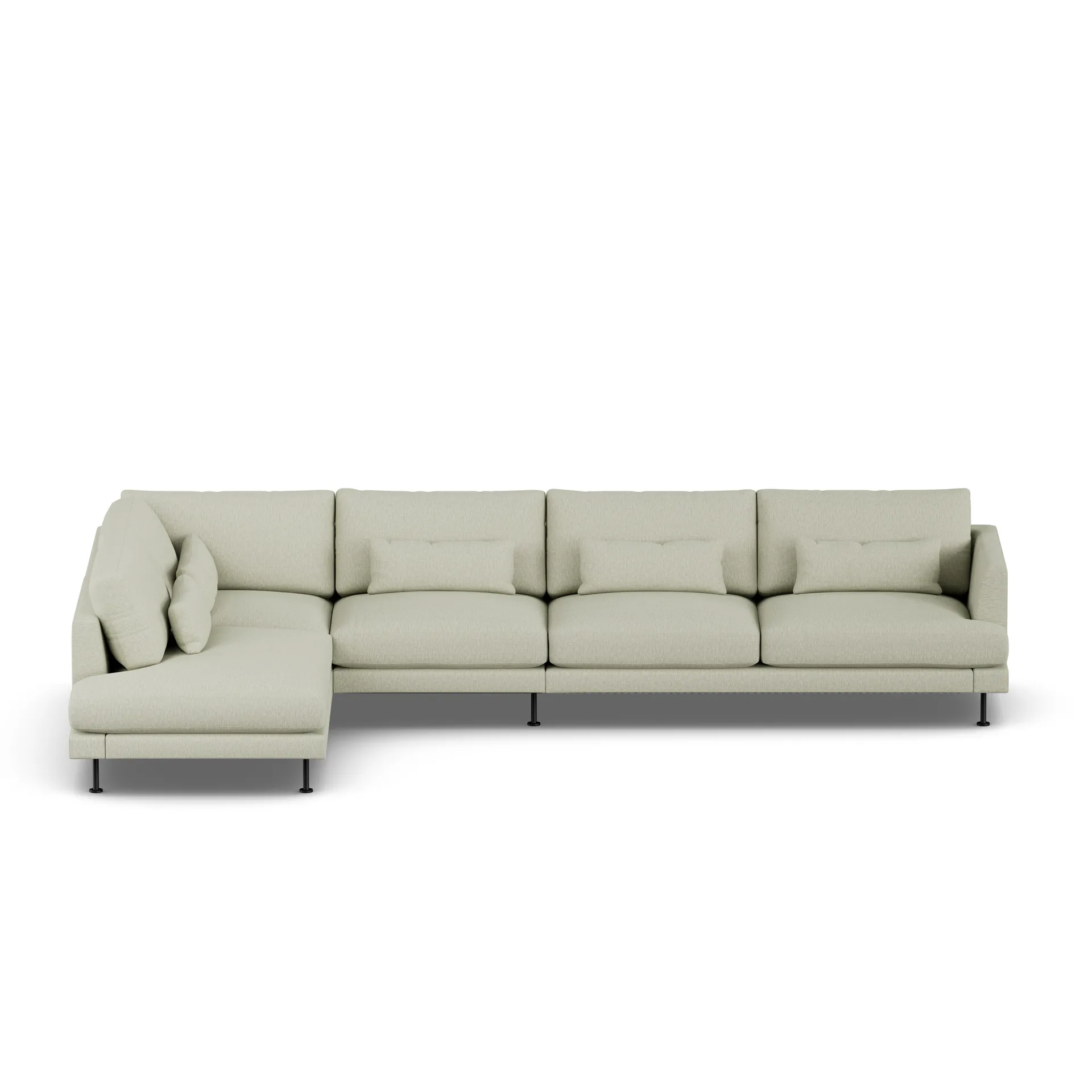 Bredhult Sofa, Luiza Beige 3981-Schwarzer Stahl, 4-sitzig B2 1898