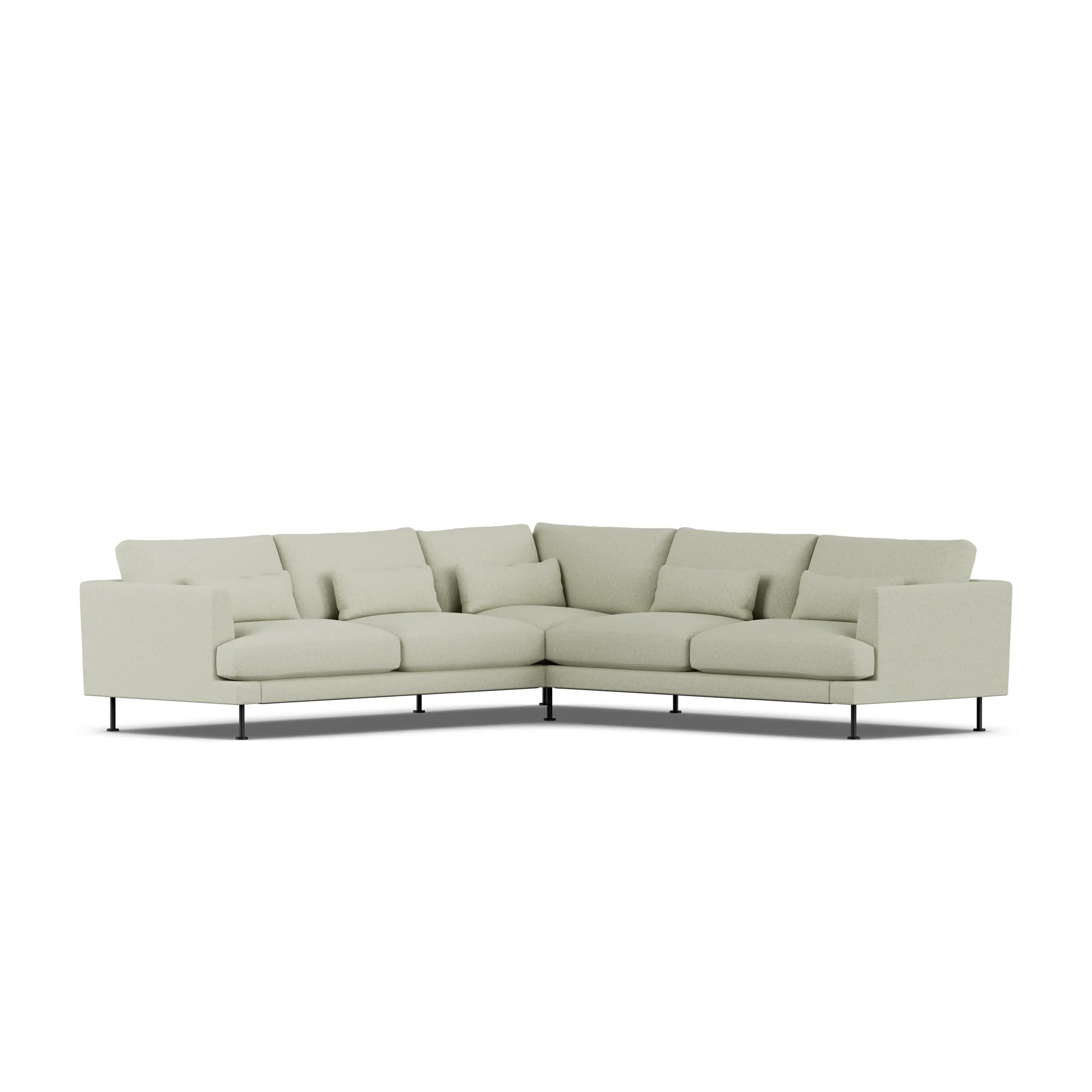Bredhult Sofa, Luiza Beige 3981-Schwarzer Stahl, Ecksofa F 1898