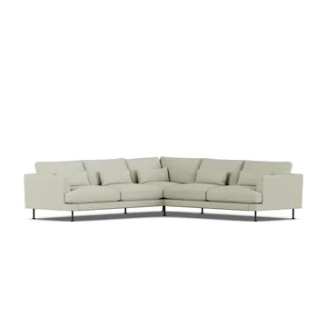Bredhult Sofa - Luiza Beige 3981-Schwarzer Stahl, Ecksofa F - 1898