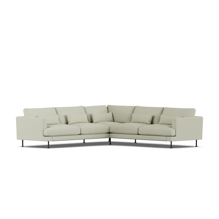 Bredhult Sofa - Luiza Beige 3981-Schwarzer Stahl, Ecksofa F - 1898