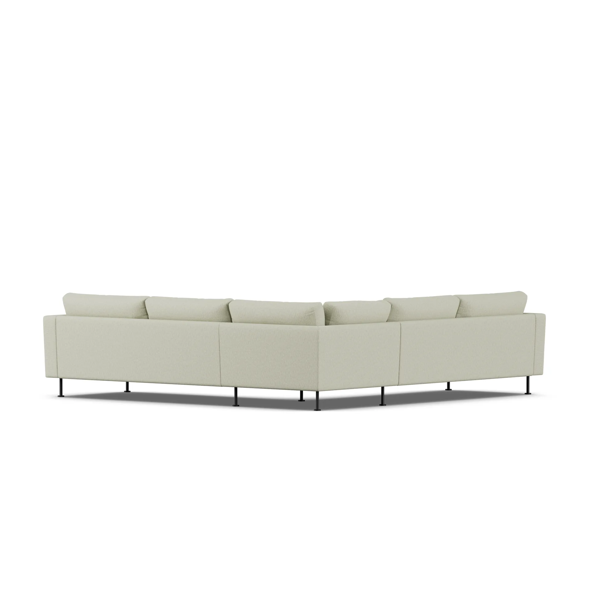 Bredhult Sofa, Luiza Beige 3981-Schwarzer Stahl, Ecksofa F 1898
