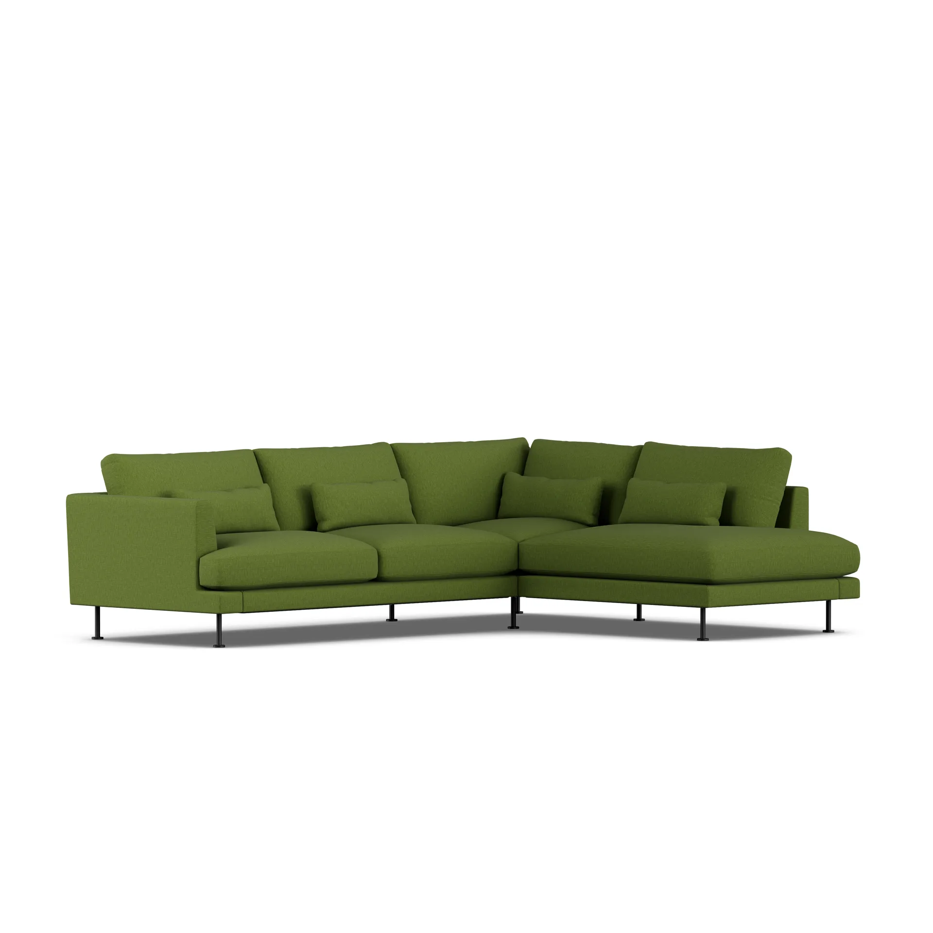 Bredhult Sofa, Luiza Green 3975-Schwarzer Stahl, 3-sitzig A1 1898