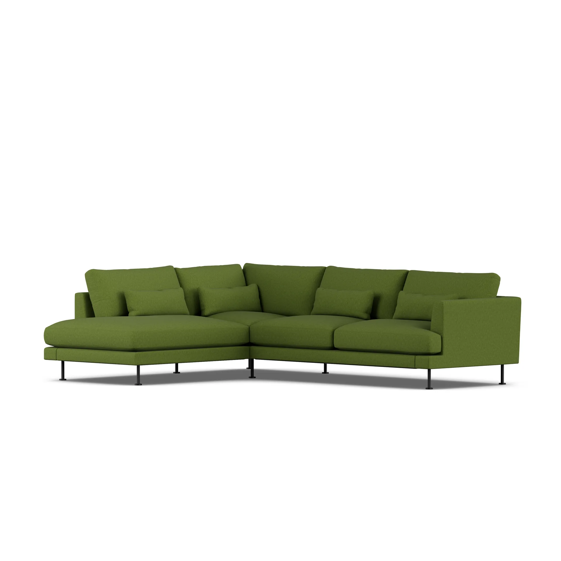 Bredhult Sofa, Luiza Green 3975-Schwarzer Stahl, 3-sitzig A2 1898