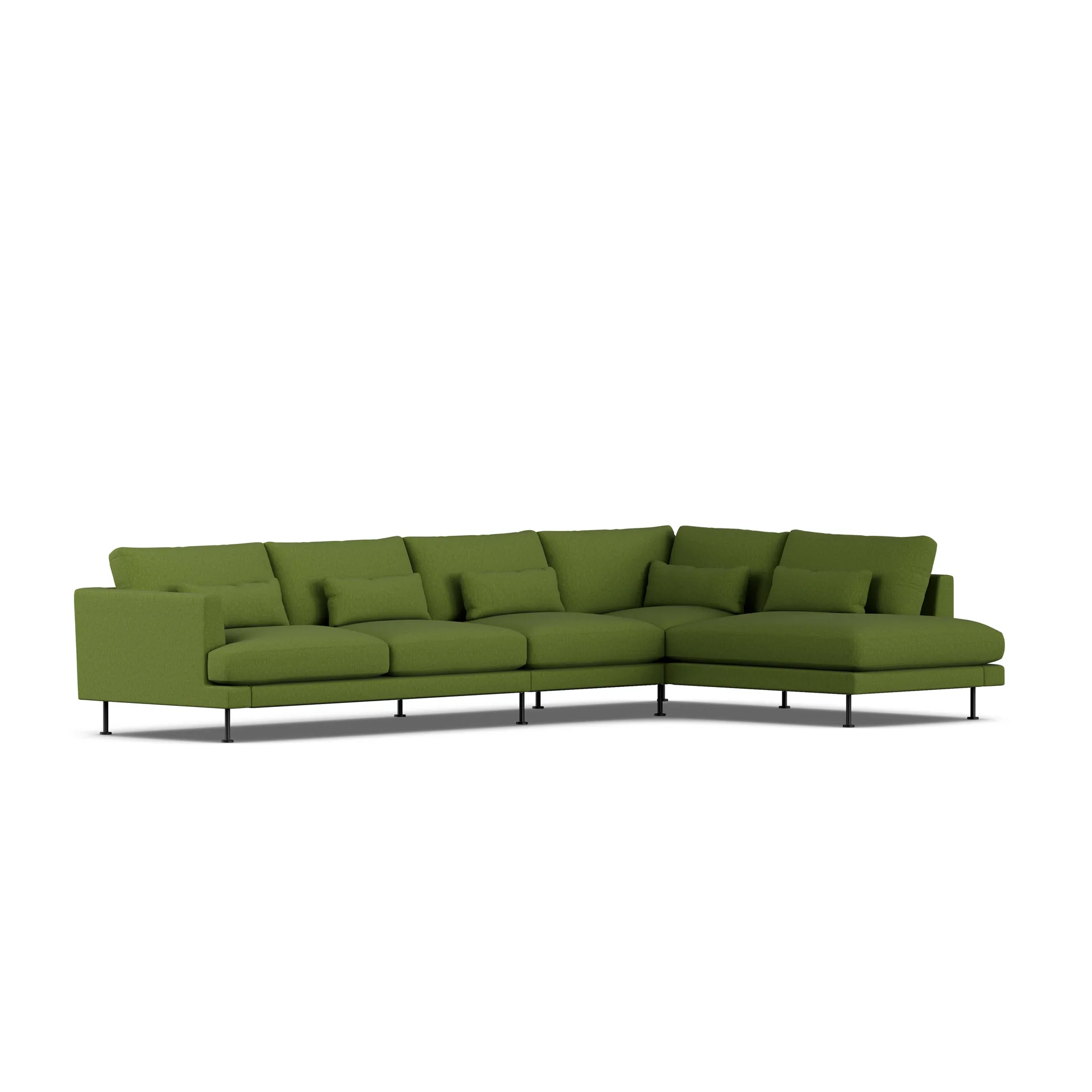 Bredhult Sofa, Luiza Green 3975-Schwarzer Stahl, 4-sitzig B1 1898