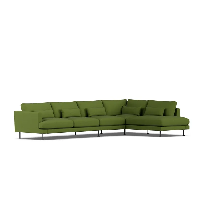 Bredhult Sofa - Luiza Green 3975-Schwarzer Stahl, 4-sitzig B1 - 1898