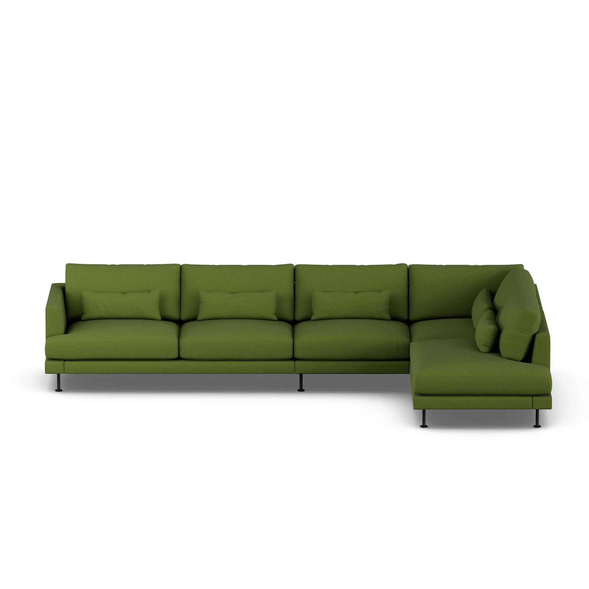 Bredhult Sofa, Luiza Green 3975-Schwarzer Stahl, 4-sitzig B1 1898