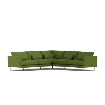 Bredhult Sofa - Luiza Green 3975-Schwarzer Stahl, Ecksofa F - 1898