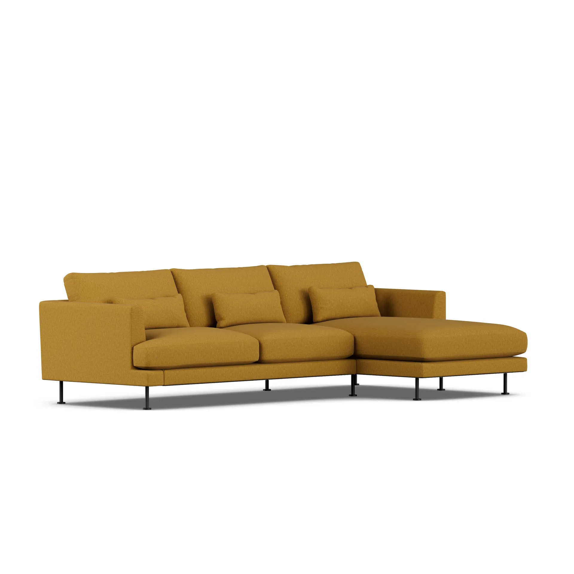 Bredhult Sofa, Luiza Mustard 3972-Schwarzer Stahl, 2,5-sitzig C1 1898