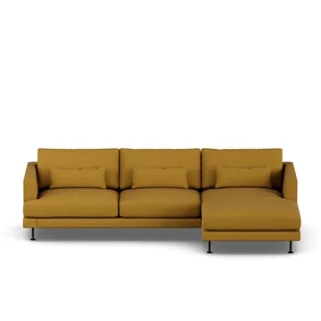 Bredhult Sofa - Luiza Mustard 3972-Schwarzer Stahl, 2,5-sitzig C1 - 1898