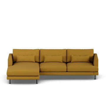 Bredhult Sofa - Luiza Mustard 3972-Schwarzer Stahl, 2,5-sitzig C2 - 1898